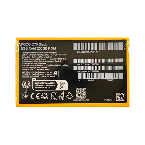 POCO C75 4G 128GB/256GB 6,88 ''120Hz RAM,5160mAh batería
