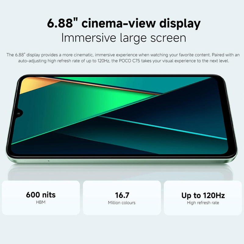 POCO C75 4G 128GB/256GB 6,88 ''120Hz RAM,5160mAh batería