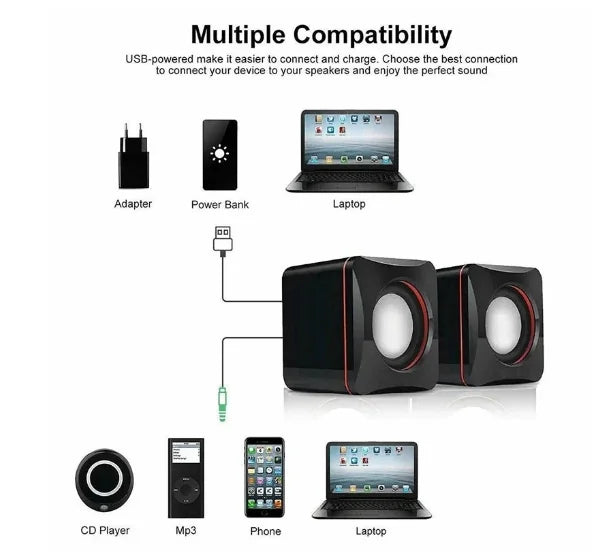 Caixinha de Som para Computador Notebook PC USB P2 6W Portátil