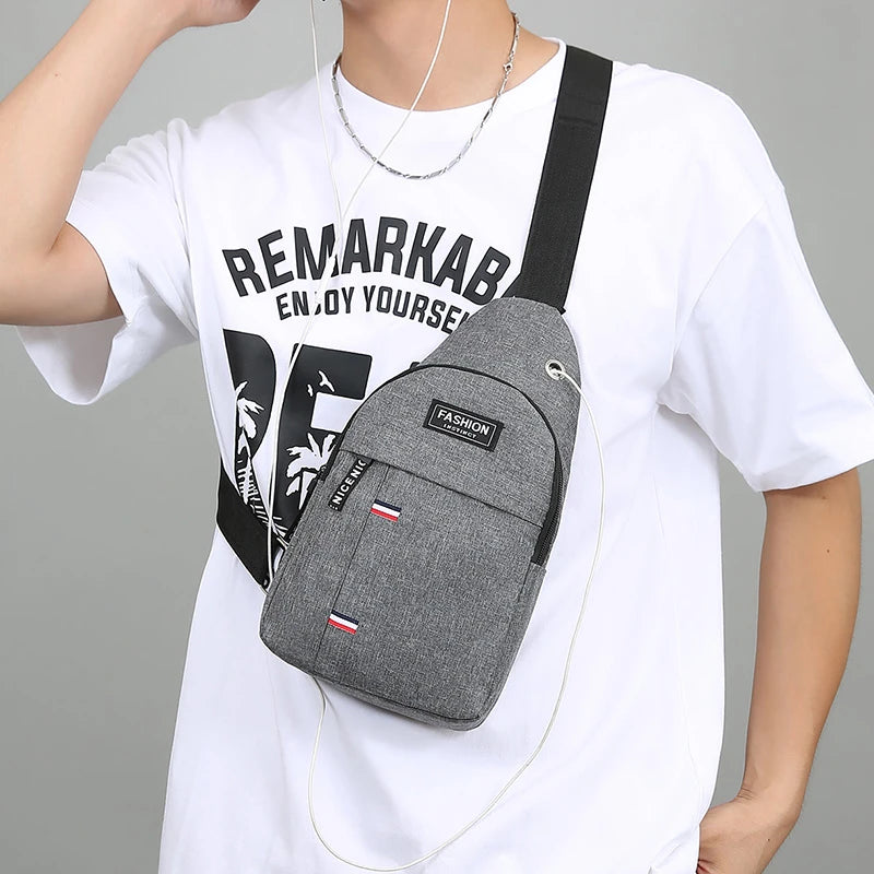 Bolsa de peito masculina de um ombro crossbody