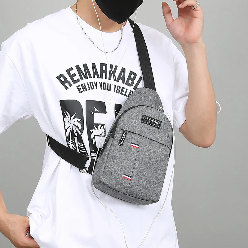 Bolsa de peito masculina de um ombro crossbody