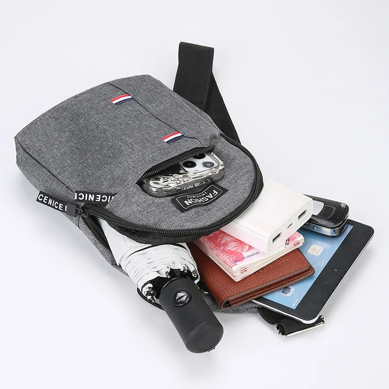 Bolsa de peito masculina de um ombro crossbody