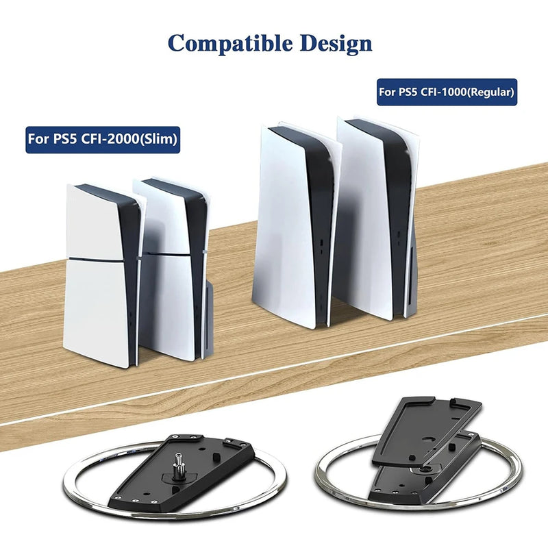 Suporte vertical de metal portátil para PS5 e PS5 Slim Digital Disk versão antiderrapante