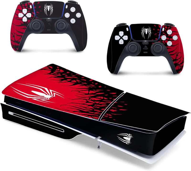 Capas de vinil para console Playstation 5 Slim, conjunto de adesivos de super-heróis para controle PS5 Disc Edition