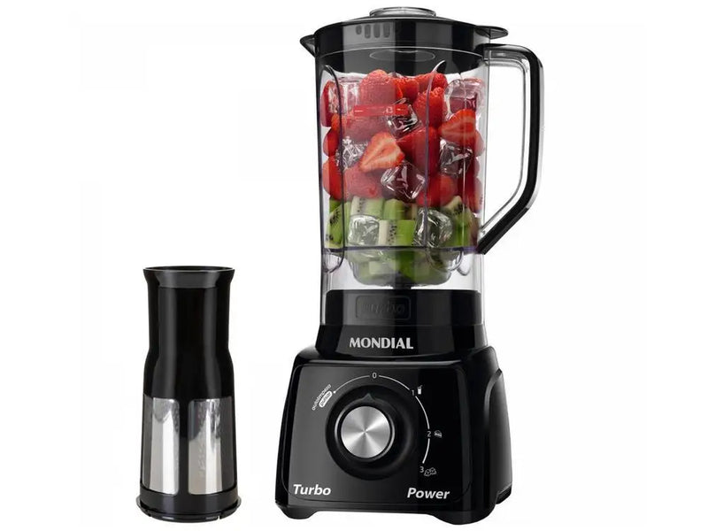 Liquidificador Mondial Turbo Power L-99 FB Preto com 3 Velocidades, Filtro, 550W - 220V