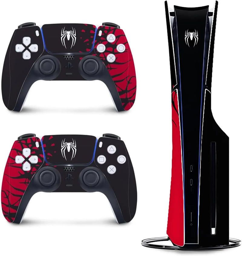 Capas de vinil para console Playstation 5 Slim, conjunto de adesivos de super-heróis para controle PS5 Disc Edition