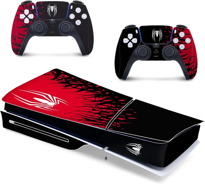 Capas de vinil para console Playstation 5 Slim, conjunto de adesivos de super-heróis para controle PS5 Disc Edition