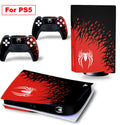 Capas de vinil para console Playstation 5 Slim, conjunto de adesivos de super-heróis para controle PS5 Disc Edition