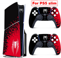 Capas de vinil para console Playstation 5 Slim, conjunto de adesivos de super-heróis para controle PS5 Disc Edition