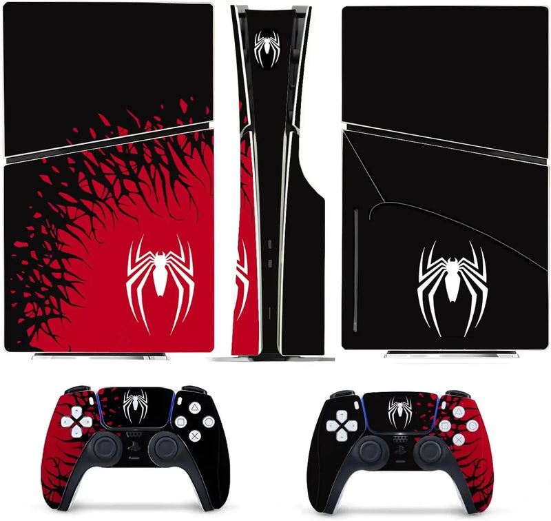Capas de vinil para console Playstation 5 Slim, conjunto de adesivos de super-heróis para controle PS5 Disc Edition